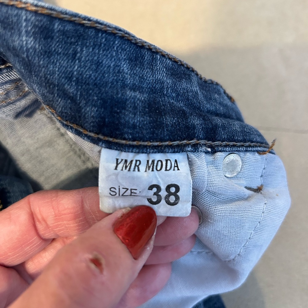 YMR Collection Blue distressed Cropped Jeans❤️29 - Picture 11 of 12